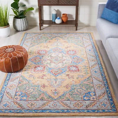 SAFAVIEH Metro MET352C Handmade Yellow / Rust Rug • $93.99