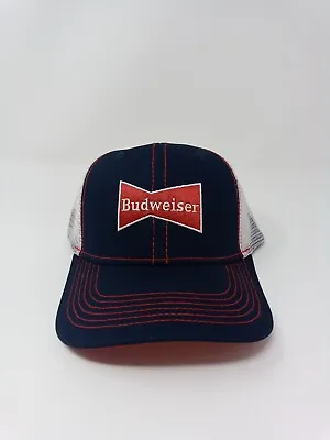 Budweiser Beer Adjustable SnapBack Trucker Hat Cap Vintage Style Blue White Red • $12