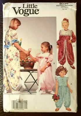 Little Vogue Pattern 8035 Children's / Girls' Jumpsuit - Size 12-14 - New  • $9.09