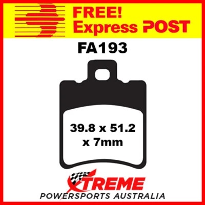 $37.95 • Buy Italjet 50 Formula 98-00 HH Sintered Front Brake Pad EBC SFA193HH