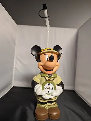 Vintage Disney Safari Minnie Mouse Sipper Big Bottle Water Cup Animal Kingdom • $9.99