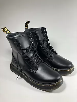 DOC MARTENS CREWSON Combat Boots Smooth Leather 8-Eye Black US Size 10 W | 9 M • $100