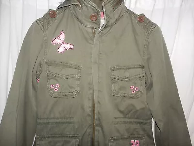 $49.99 • Buy Joes Jeans Girls Military Style Jacket W/ Butterflies Pink Trim Large Sz 12