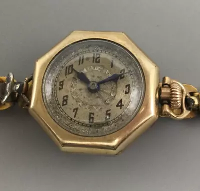 Vintage Imperial Watch Women Rose Gold Tone Octagon Blue Hands Manual Wind 6.25  • $63.74