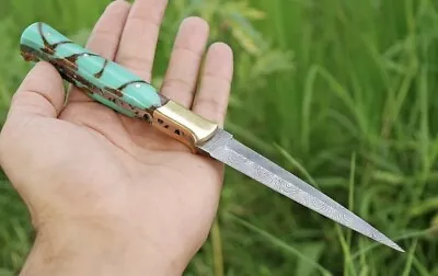 $25.46 • Buy HANDMADE Double-Edged V42 Military Damascus Steel Hunting Dagger Boot Knife