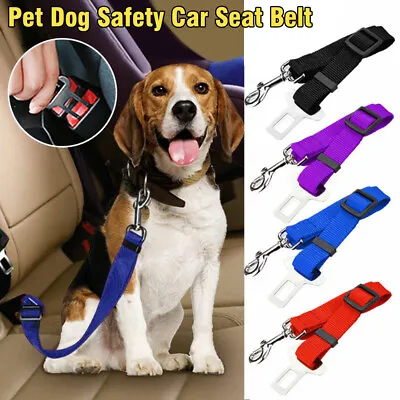 Dog Pet Safety Seat Belt Clip For Car Vehicle Seatbelt Adjustable HarnessLead • £2.82