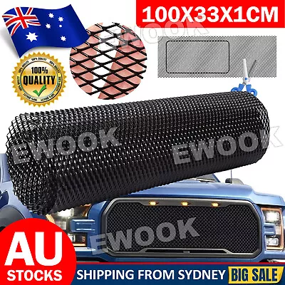 Universal Black Car Grille Mesh Sheet 40  X 13  Rhombic Grill Net Aluminum Alloy • $17.95