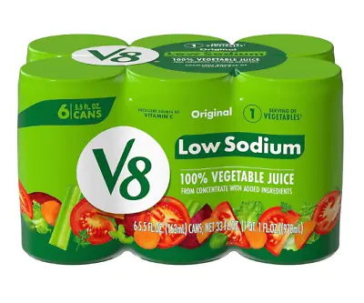 V8 Original 100% Vegetable Juice 5.5 Fl Oz Can (Pack Of 6) • $6.04