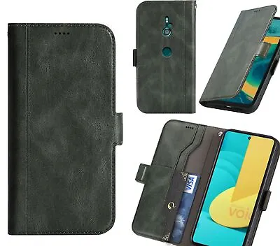 $8.95 • Buy Sony Xperia Xz3 Wallet Case Cowhide Finish Side Magnet Buckle