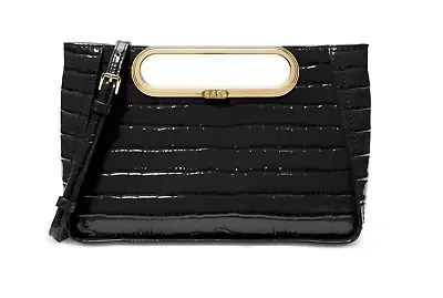 Michael Kors Chelsea Large Convertible Leather Clutch BLACK • $275