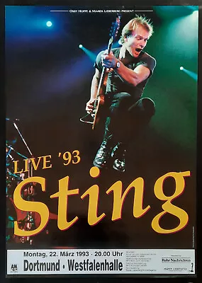 +++ 1993 STING Concert Poster Mar 22nd Dortmund Germany 1st Print! • $74.95