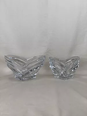 Mikasa Germany Crystal Glass Votive Candle Holder Art Deco Design Set Of 2 S/L • $29.99