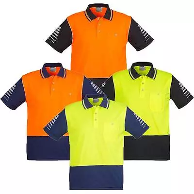 Mens Zone Hi Vis Polo Shirt Adults Work Wear Safety Size S-7XL Top New ZH236 • $22.95