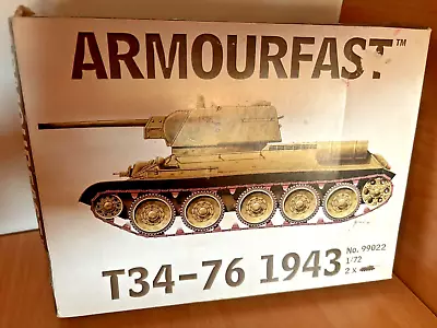 Armourfast 99022 1/72 WWII Russian T-34/76 1943 Tank (2 Models) New Old Stock • $55.55