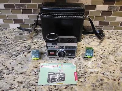 Vintage Kodak Instamatic 404 Camera W/ Deluxe Case & 2 Flash Cubes & Manuel • $30