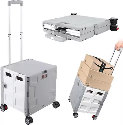 Foldable Shopping Utility Cart Portable Rolling Crate Handcart Travel Storage • $59.46