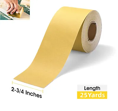2-3/4  Width Gold PSA Sandpaper Roll Sticky Back Sheet 60-800 Grit Sanding Paper • $31.99
