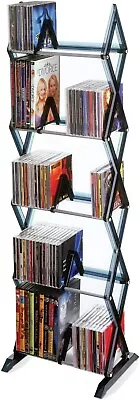 Mitsu 130 CD/90 DVD/BluRay/Games 5-Tier Media Rack Smoke | FREE SHIPPING NEW • $58