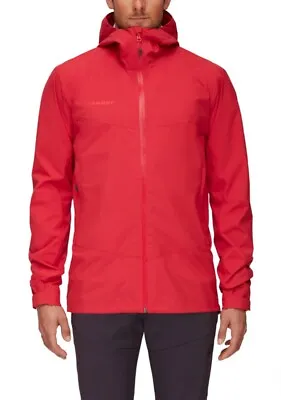 NWT Mens Mammut Albula HS Hooded Lightweight Dark Spicy Rain Jacket Sz XL • $149