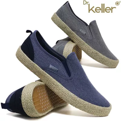 Mens Slip On Canvas Shoes Casual Trainers Boat Deck Loafers Sailor Driving Shoes • £19.95