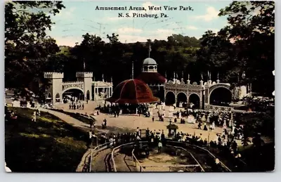 N.S. PITTSBURG PA  POSTCARD Amusement Arena West View Park 1911 Vintage • $4.95