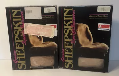 Vintage Pair NOS Farber Genuine Sheepskin Seat Cover Champagne Low Back Bucket 2 • $149.99