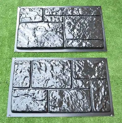 Concrete Molds Plaster Wall Stone Cement Tiles Mould ABS Plastic Set 2 Pcs W24 • $42.90