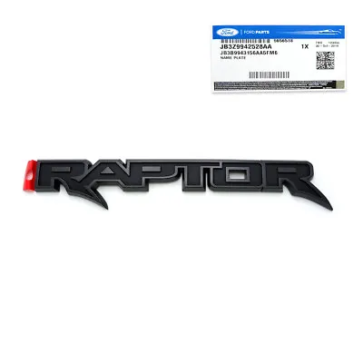 Genuine RAPTOR Rear Logo Emblem Raptor 3D Black Fits Ford Ranger 2019 2020 • $121.52