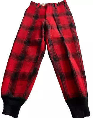 Mens Vintage Plaid Christmas Pants Homemade Santa Thick Winter Red Black Plaid • $29.99