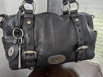 $68.99 • Buy FOSSIL MADDOX SATCHEL Black Pebble Leather Buckle Shoulder Bag/Hand Bag Purse