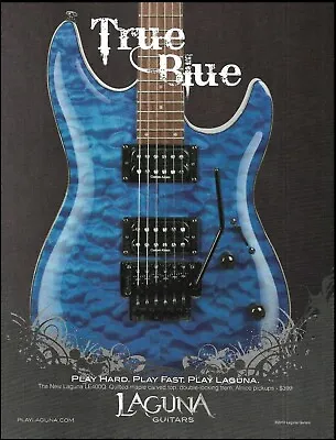 $4.95 • Buy Laguna LE400Q Blue Quilted Maple Carved Top Guitar Ad 2010 Advertisement Print