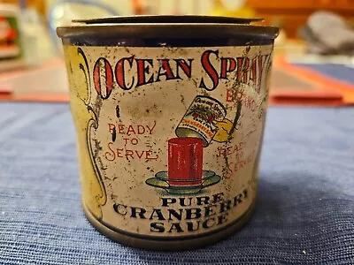 Vintage Ocean Spray Pure Cranberry Sauce Tin Can/Bank 7 Oz South Hanson Mass • $16.99