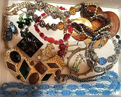 Vintage - Mod Costume Jewelry Lot Rhinestones Good To Wear • $15