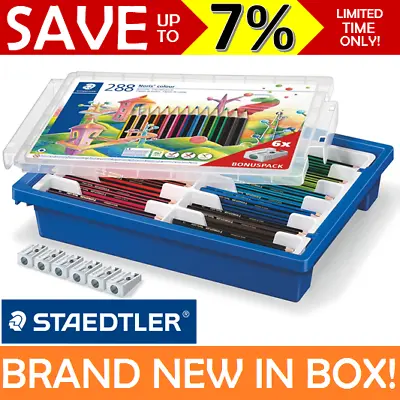 NEW BULK 288x Staedtler Noris Colour Pencils School Class Pack Case Tray 185G288 • $119.95