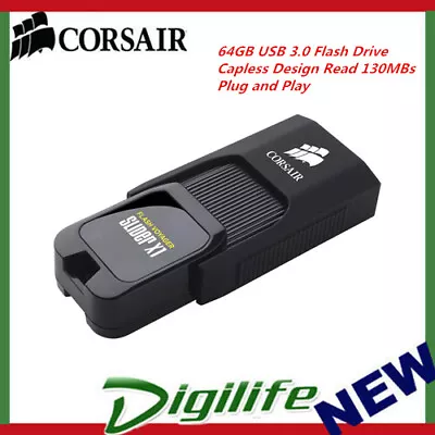 Corsair Flash Voyager Slider X1 64GB USB 3.0 Capless Design Flash Drives • $47