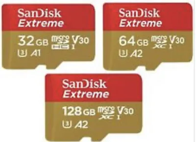 SanDisk Extreme Micro SD SDXC 4K Card U3 64GB 32GB  128GB For NEXTBASE DASH CAM • £9.99