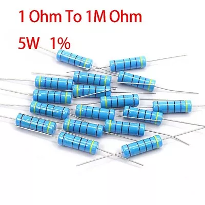 5W Carbon Film Resistors 1% Resistor Full Range Available 1 Ohm To 1M Ohm • £126.96