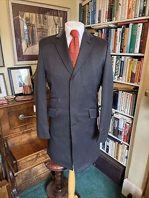 £89.99 • Buy New & Lingwood Grey Wool Covert Coat With Velvet Collar