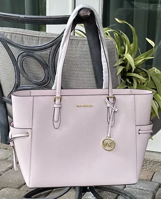 Michael Kors Gilly Large Drawstring Zip Tote Bag Laptop Mk Blush Pink Leather • $127.99