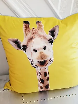 £12 • Buy Catherine Lansfield Giraffe Print Velour Cushion BNWT