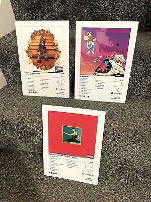 Kanye West Graduation Bedroom Poster Music Album Track List Print A2 A3 A4 8x10 • £20