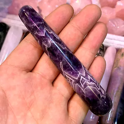 1pc Natural Dream Amethyst Quartz Polished Crystal Massage Stick Gem Healing Gif • $12.25