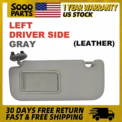 Gray Leather Sun Visor W/ Mirror Left Driver Side For 2009-2013 Toyota Corolla • $38.60