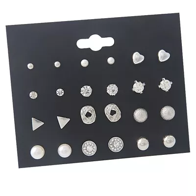 12 Pairs Of Studs Silver Pack 4377 • $7