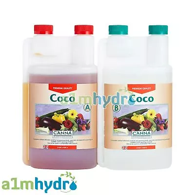 Canna Coco A+B 1 Litre Veg And Flower Plant Food Base Nutrients Hydroponics • £17.99