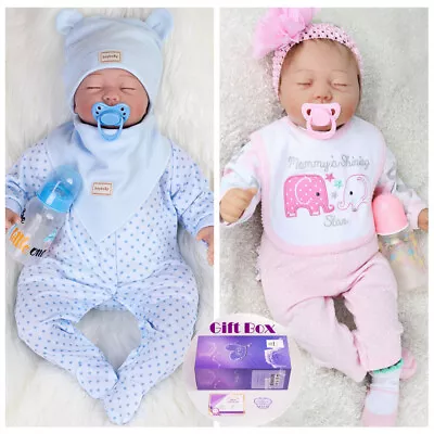 22'' Reborn Newborn Baby Dolls Realistic Twins/Boy/Girl Silicone Vinyl Babies US • $45.16