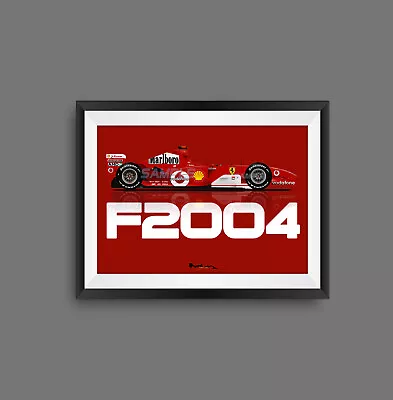 Michael Schumacher Ferrari F2004 F1 Print - Scuderia GP • $14.80