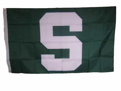 Michigan State Msu Spartans Green  S  Flag 3' X 5' College Ncaa • $8.88