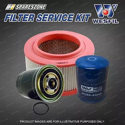 $65.27 • Buy Wesfil Oil Air Fuel Filter Service Kit For Kia Pregio CT Van 2.7L D 07/04-04/06