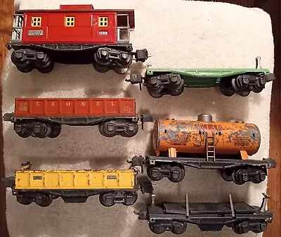 Lot 6 Vintage O Lionel Pre War Freight Cars Operating Caboose Gondola 1930s 40s • $32.99